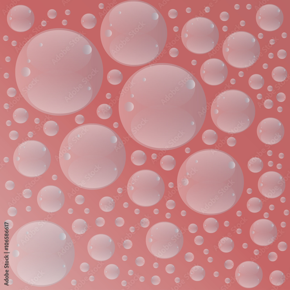 Bubbles of soap on a colorful background. Vector illustration