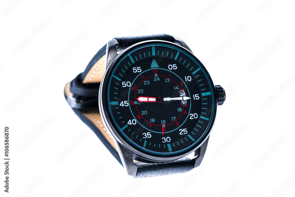Mens luxury round swiss mechanical wrist watch with leather wris Mens luxury round swiss mechanical wrist watch with leather wris