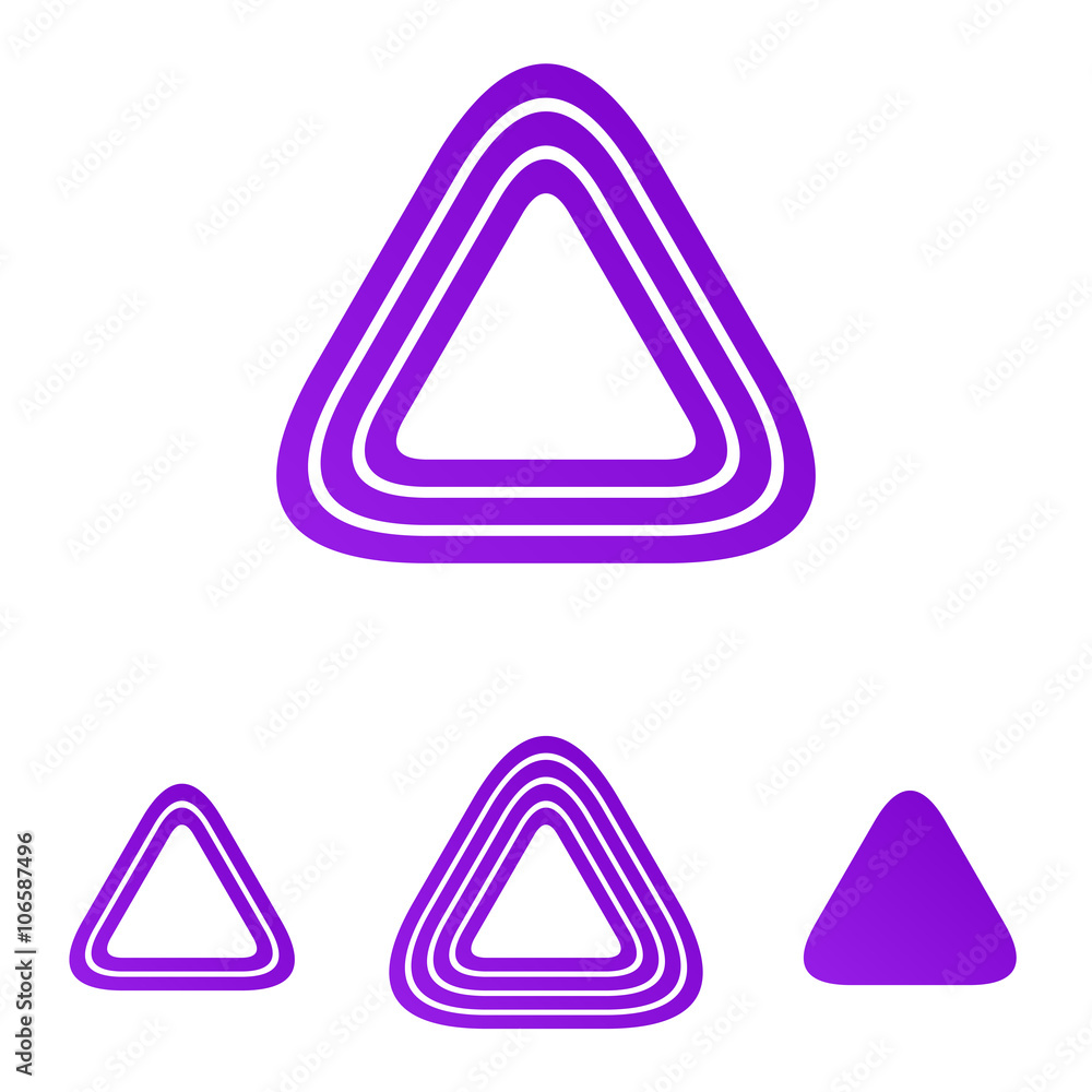 Purple line triangle logo design set Purple line triangle logo design set