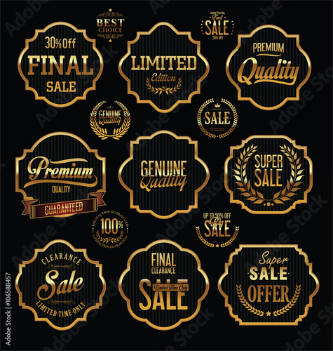 Premium Quality and Guarantee Labels with retro vintage styled design