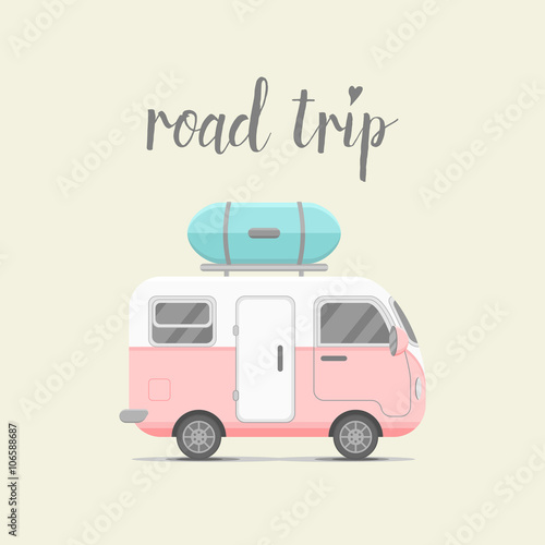 Vector mini caravan trailer with baggage box