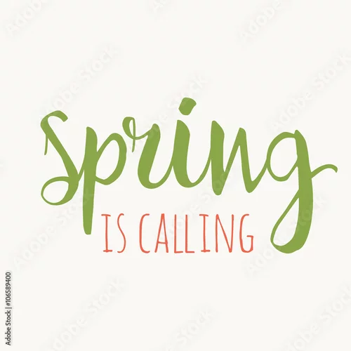 Obraz Jest kartkę z życzeniami napis wiosna. Specjalny plakat typografii na wiosnę. Ilustracji wektorowych