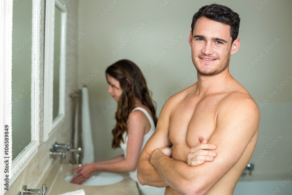 Fototapeta premium Young man smiling at camera