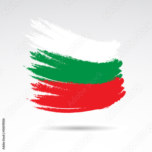 National colors and flag of Bulgaria. Vector art.