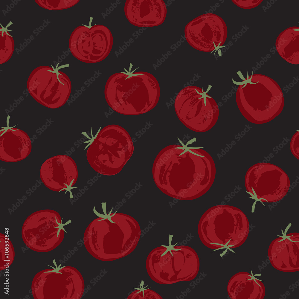 Seamless pattern with hand painted tomatoes Seamless pattern with hand painted tomatoes