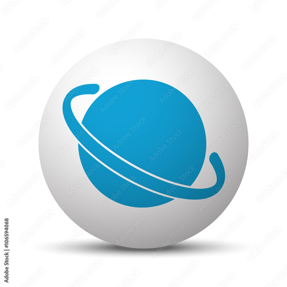 Blue Jupiter Icon icon on sphere on white background Blue Jupiter Icon icon on sphere on white background