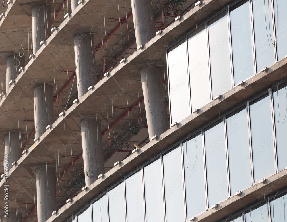 Skyscraper construction site detail Skyscraper construction site detail