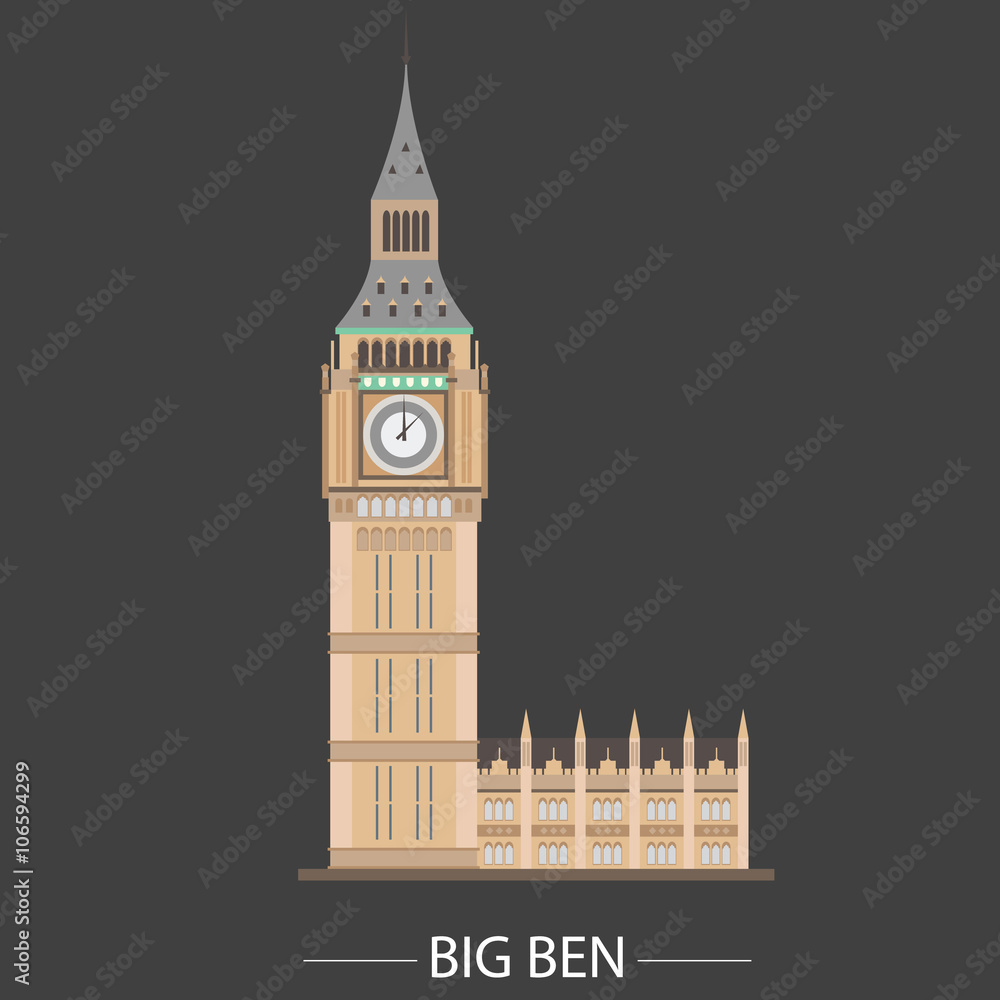 Big Ben Clock, London vector for your ideas!
