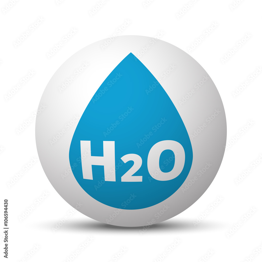 Blue Water icon on sphere on white background Blue Water icon on sphere on white background
