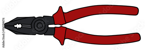 Combination pliers / Hand drawing, vector illustration