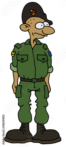 Funny soldier / Hand drawing, vector illustration