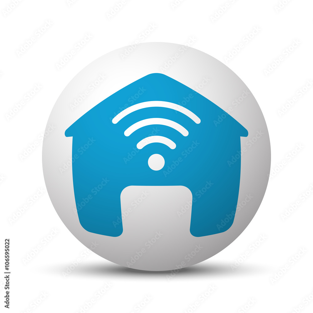 Blue Hospital icon on sphere on white background Blue Hospital icon on sphere on white background