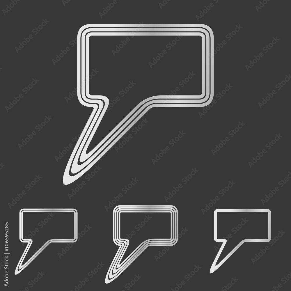 Fototapeta premium Silver line bubble logo design set