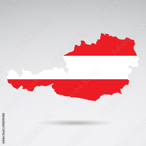 Austria - flag and borderline. Vector art.