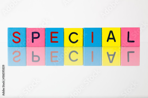 Special - an inscription from children s blocks
