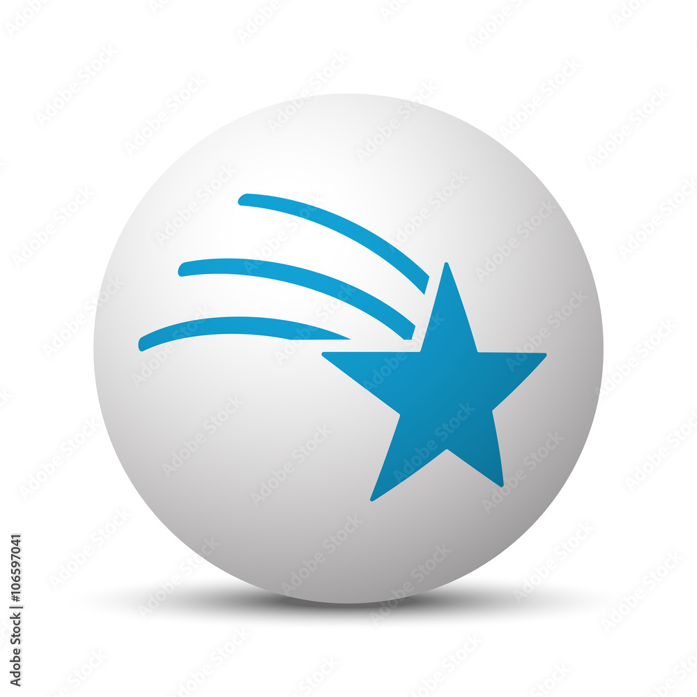 Blue Shooting Star icon on sphere on white background Blue Shooting Star icon on sphere on white background