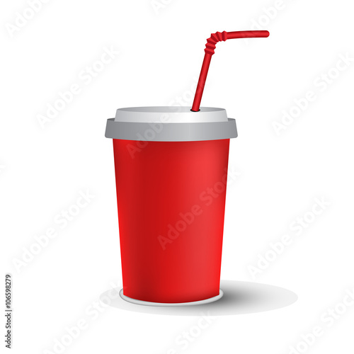 Red paper cup template 