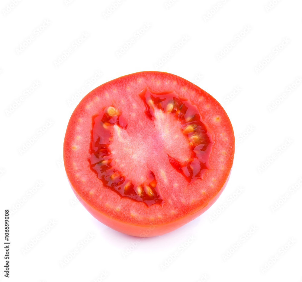 tomato on the white backgound tomato on the white backgound