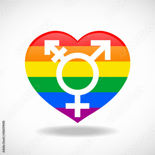Pride flags heart signs and sex sign vecter design