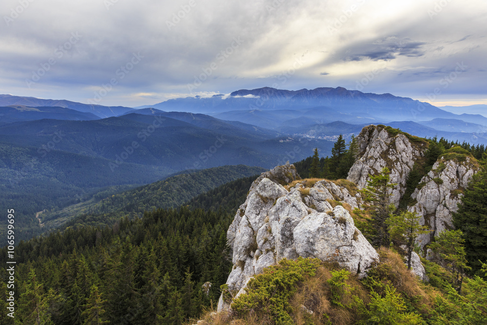 Mountain landscape with rocky cliffs