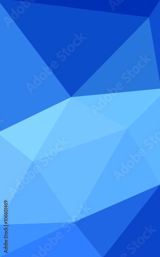 Blue polygonal design pattern, which consist of triangles and gradient in origami style.