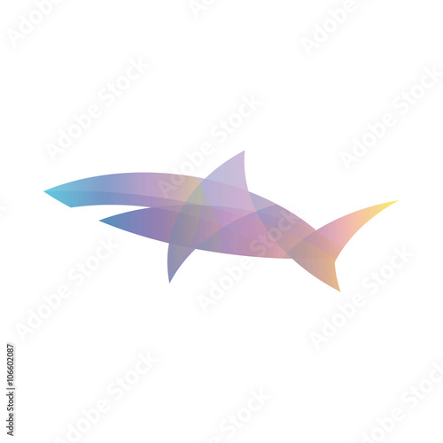 Color shark gradient overlay vector illustration logo modern trends