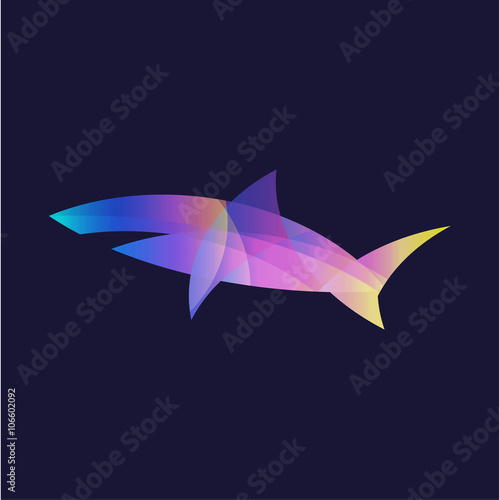 Shark gradients in the logo design stylish modern minimalist vector sign illustration