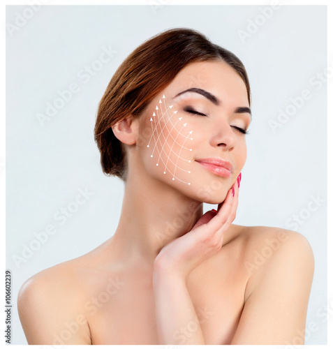 Εκτύπωση καμβά Young female with clean fresh skin