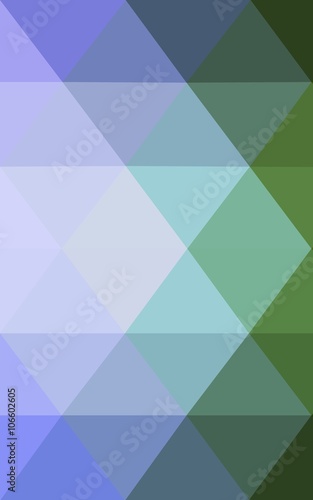 Multicolor pink, green polygonal design pattern, which consist of triangles and gradient in origami style.