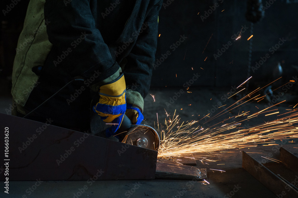 worker works with metal worker works with metal