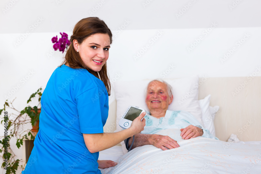 Obraz premium Home care - blood pressure measuring