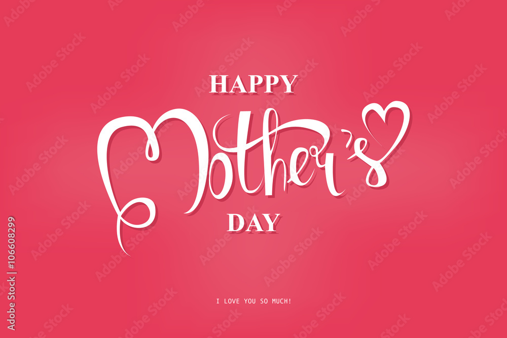 Happy Mothers Day Typographical Design Card