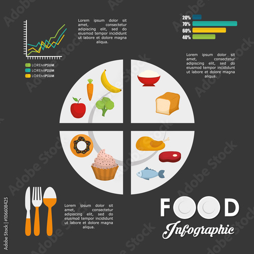 Infographics food design, vector illustration