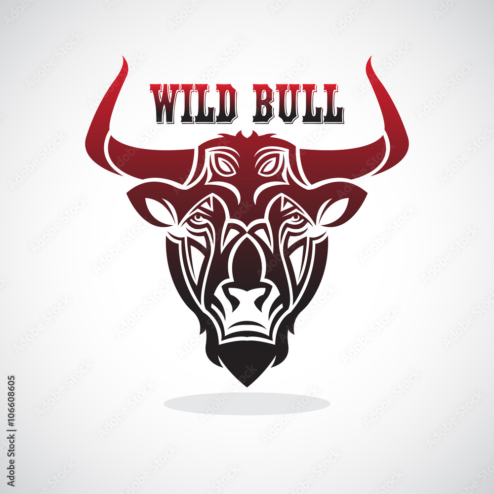 Bull's head in the form of tribal Bull's head in the form of tribal