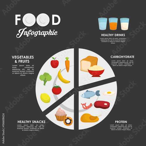 Infographics food design, vector illustration
