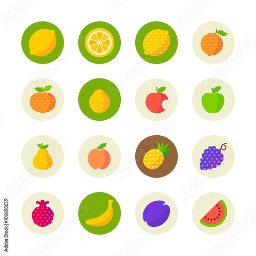 Fototapeta Naklejka Na Ścianę i Meble -  Fruit icons