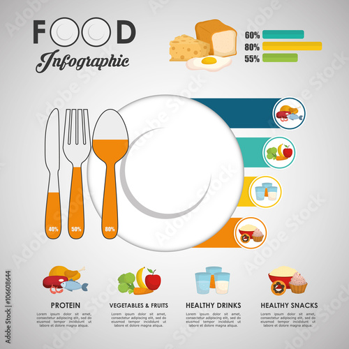 Infographics food design, vector illustration