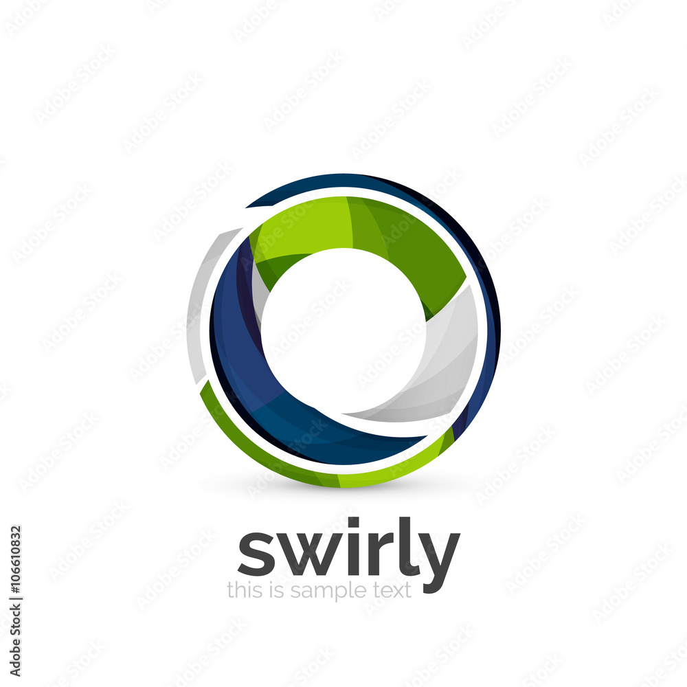 Abstract swirly round logo template Abstract swirly round logo template