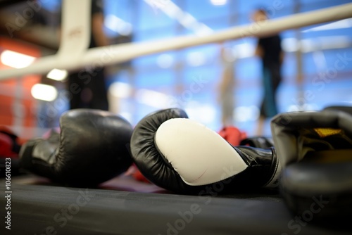Pair of boxing black gloves