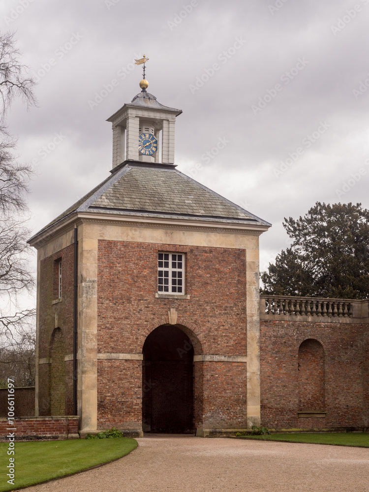 Naklejka premium Beningbrough Hall, North Yorkshire, UK March 28th 2016. Clock Tower at Beningbrough Hall