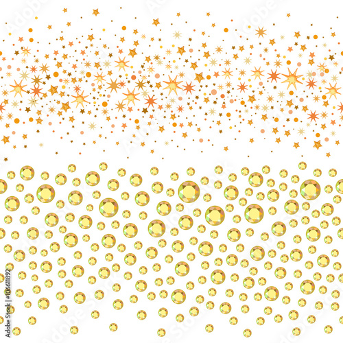 Seamless scattered circles & stars