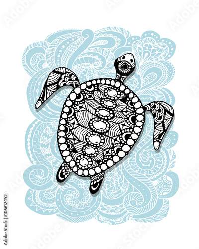 Tortoise ornate, zentangle for your design