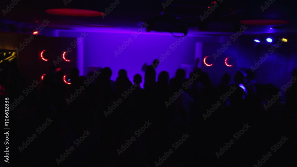 custom made wallpaper toronto digitalDark silhouettes of happy nightclub visitors and playing DJ. Party atmosphere