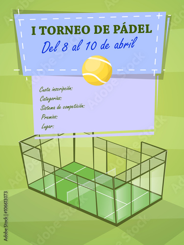 Paddle tennis tournament poster.
