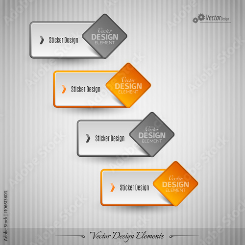 Business stickers on the gray background for infographics webdes