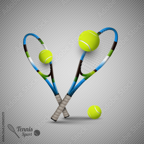 Vector tennis symbols as design elements, tennis balls, tennis r © Vlastimil Šesták