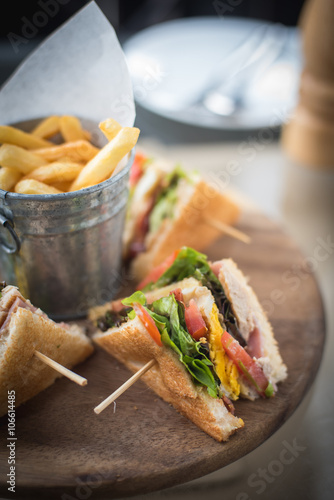 Freshly made clubsandwiches photo