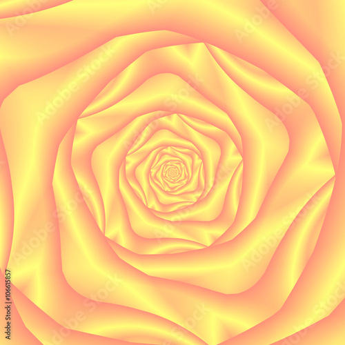 Yellow and Pink Spiral Rose   An abstract fractal image with a rose spiral design in yellow and pink.