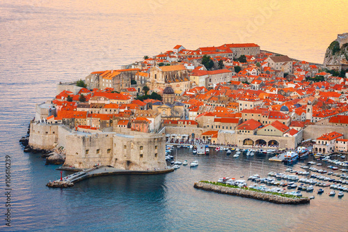 View on ancient, old town in Dubrovnik. Croatia. photo