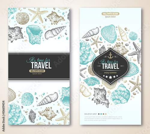 Vintage Summer Sea Shells Banner Design